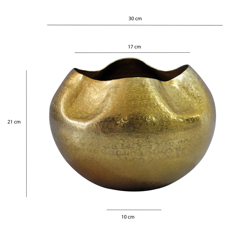 Harvik bordvase 30 cm i aluminium - Guld - Boligtilbehør - Vaser