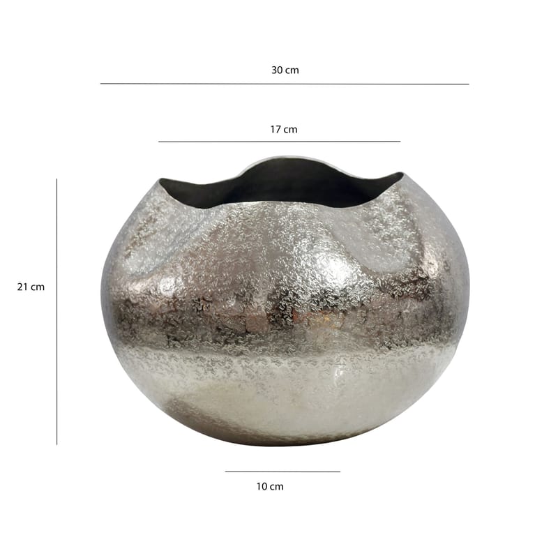 Harvik bordvase 30 cm i aluminium - Sølv - Boligtilbehør - Vaser