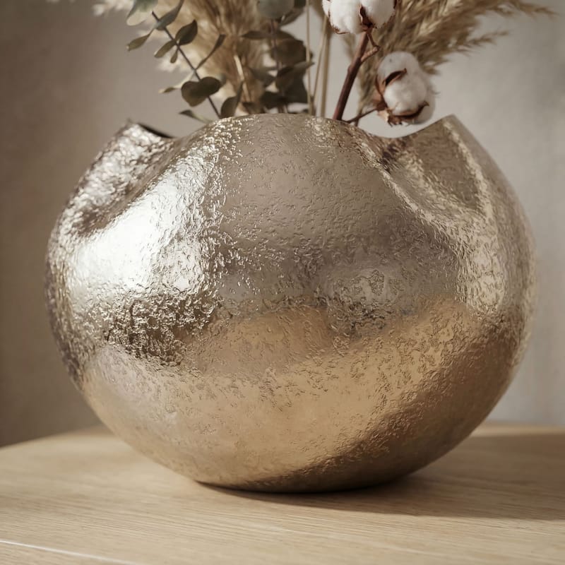 Harvik bordvase 30 cm i aluminium - Sølv - Boligtilbehør - Vaser