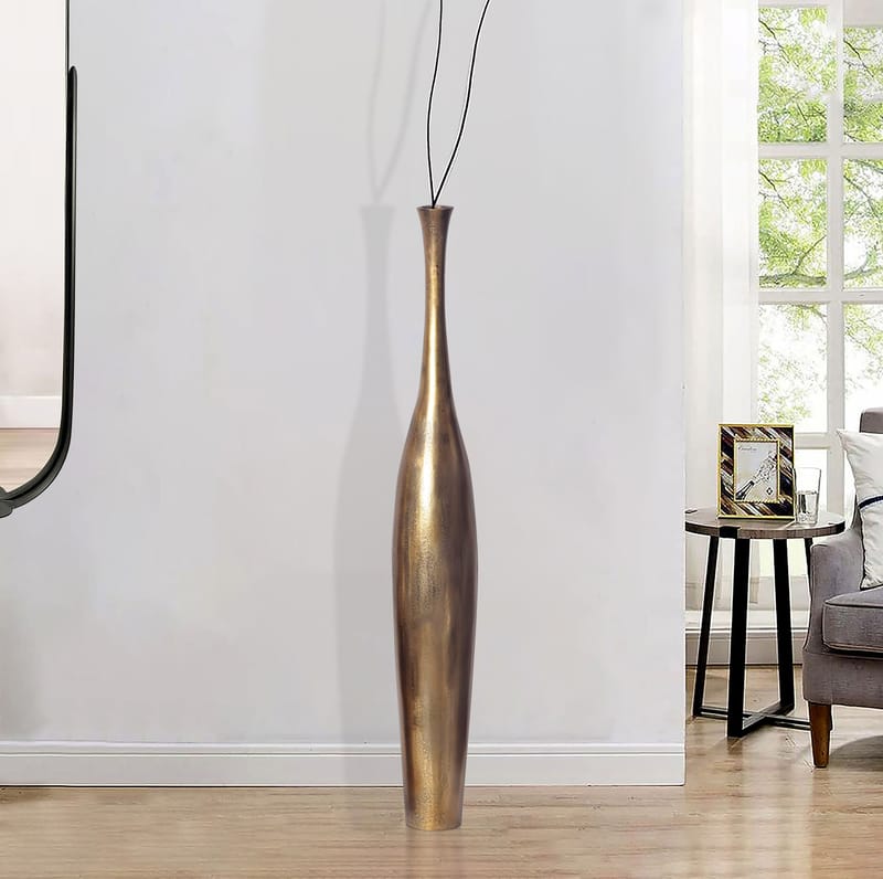 Isloren Vase 100 cm - Guldfarvet - Boligtilbehør - Vaser