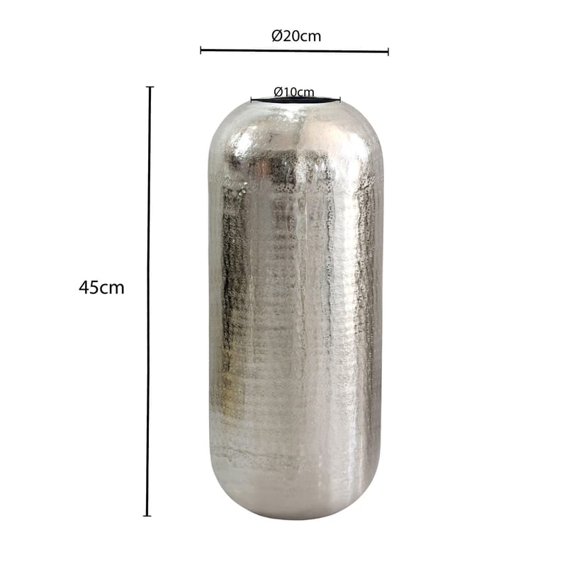 Korva gulvvase 45 cm i aluminium - Sølv - Boligtilbehør - Vaser
