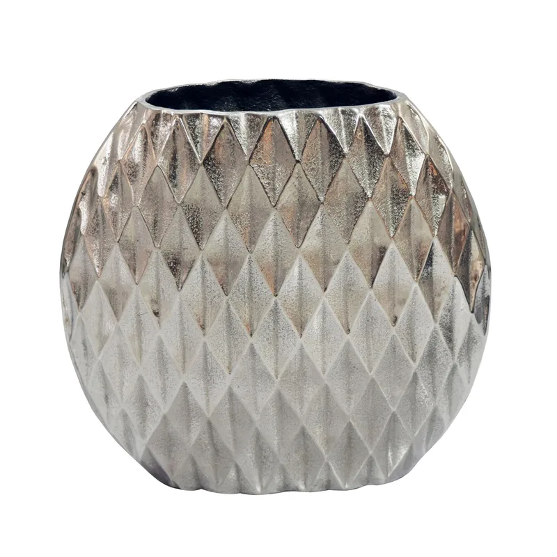 Larek bordvase i aluminium, Sølv