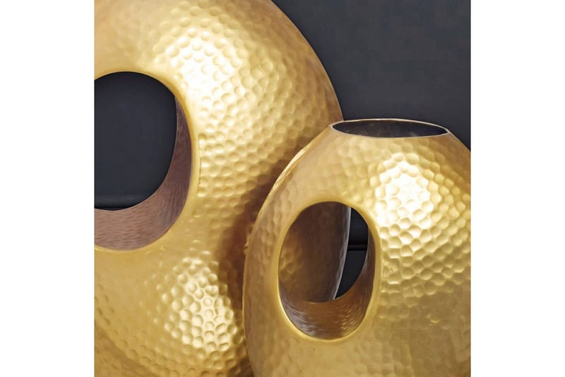 Vase Wohnling Sæt af 2 Aluminium Hammered look, moderne loftstil Guld - Guld - Boligtilbehør - Vaser