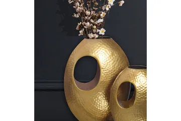 Vase Wohnling Sæt af 2 Aluminium Hammered look, moderne loftstil Guld - Guld - Boligtilbehør - Vaser