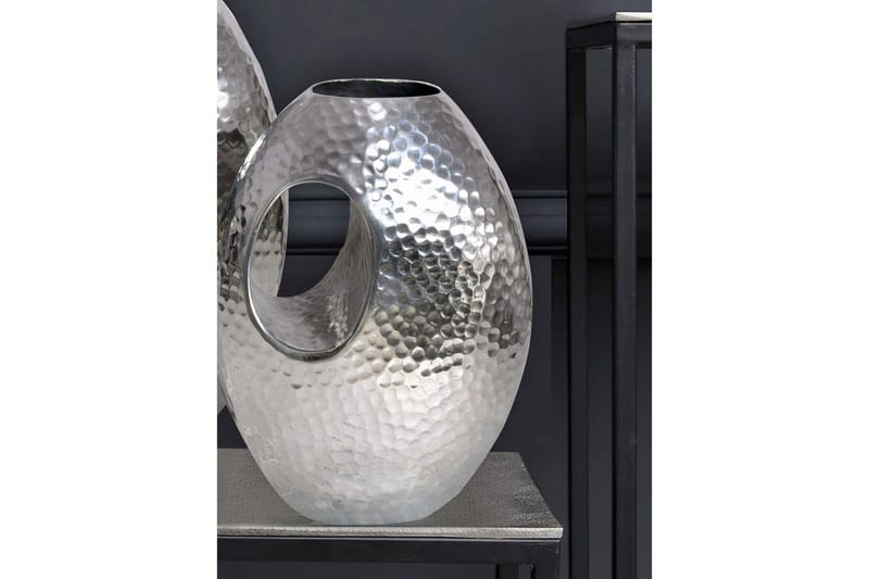 Vase Wohnling Sæt af 2 Aluminium Hammered look, moderne loftstil Sølv - Sølv - Boligtilbehør - Vaser