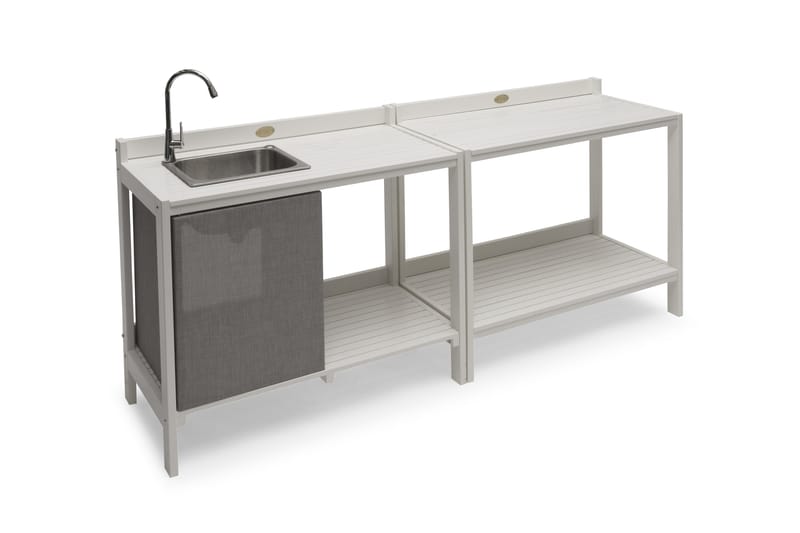 Hillerstorp Läckö Udekøkken med Vask + Arbejdsbord - Hvid - Byg dit eget udekøkken