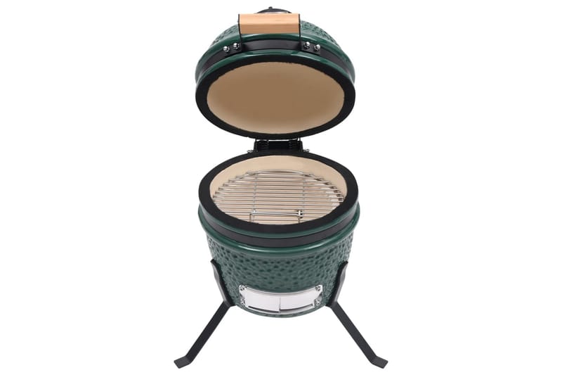 2-i-1 Kamado-røgegrill 56 cm keramisk grøn - Grøn - Have - Grill - Rygeovne & rygegriller
