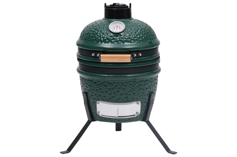 2-i-1 Kamado-røgegrill 56 cm keramisk grøn - Grøn - Have - Grill - Rygeovne & rygegriller
