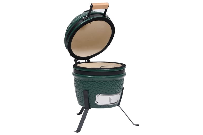 2-i-1 Kamado-røgegrill 56 cm keramisk grøn - Grøn - Have - Grill - Rygeovne & rygegriller
