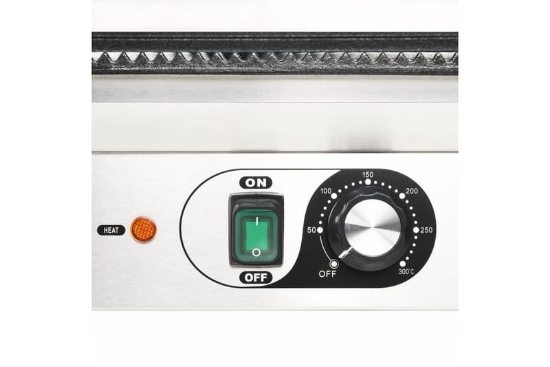 Rillet Panini-Grill Rustfrit Stål 1800 W 32 X 41 X 19 Cm - Sølv - Have - Grill - Elgrille