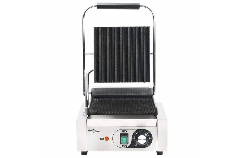 Rillet Panini-Grill Rustfrit Stål 1800 W 32 X 41 X 19 Cm - Sølv - Have - Grill - Elgrille
