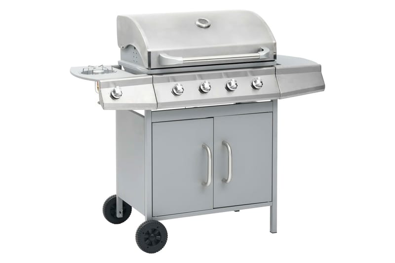 gasgrill 4+1 grillzoner rustfrit stål sølvfarvet - Sølv - Have - Grill - Gasgrille