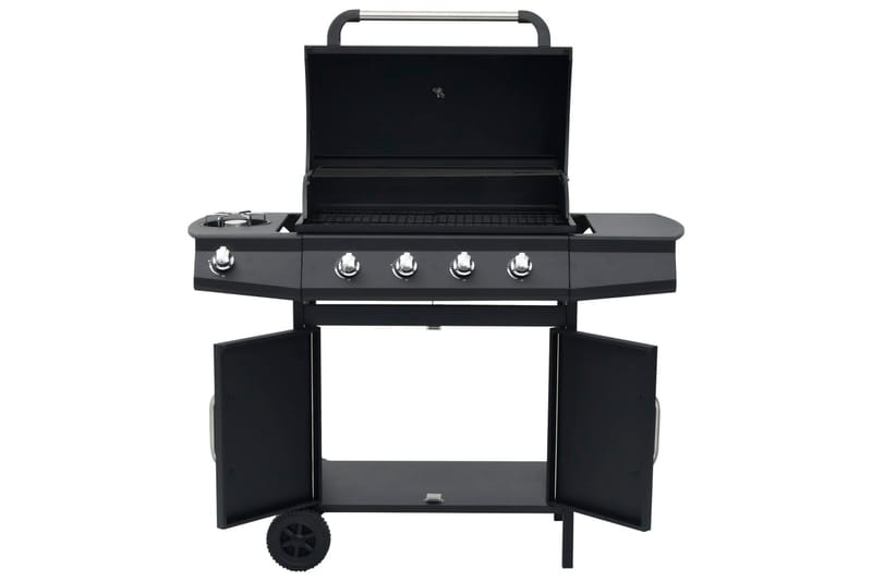 gasgrill 4+1 grillzoner stål sort - Sort - Gasgrille