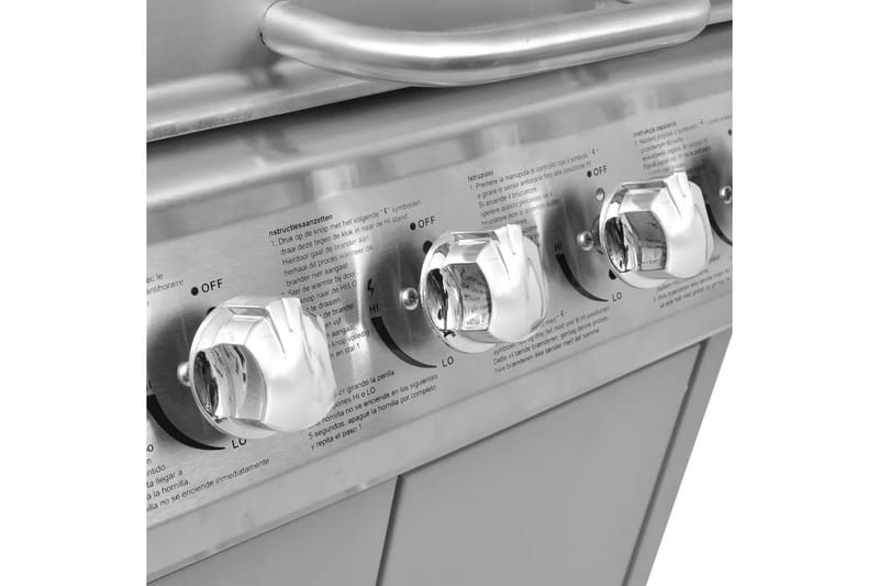 Gasgrill 4 + 1 Grillzoner Sølvfarvet - Sølv - Have - Grill - Gasgrille