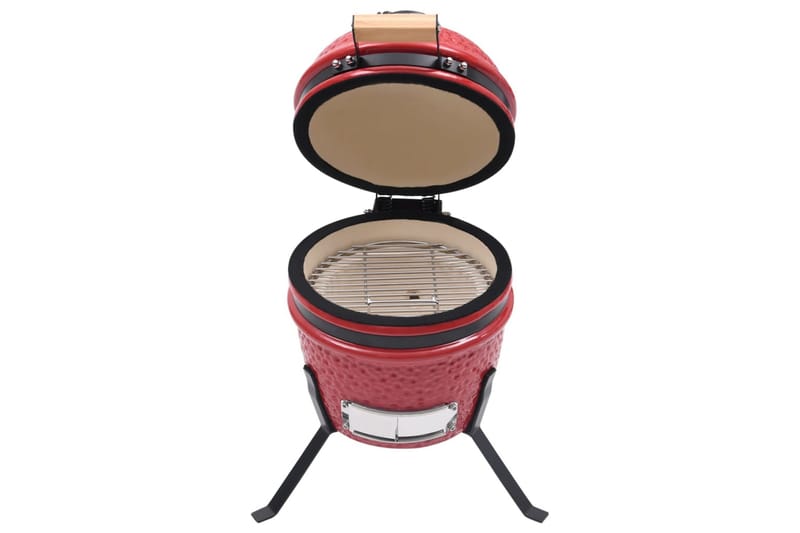2-i-1 Kamado-røgegrill 56 cm keramisk rød - Rød - Have - Grill - Grill tilbehør
