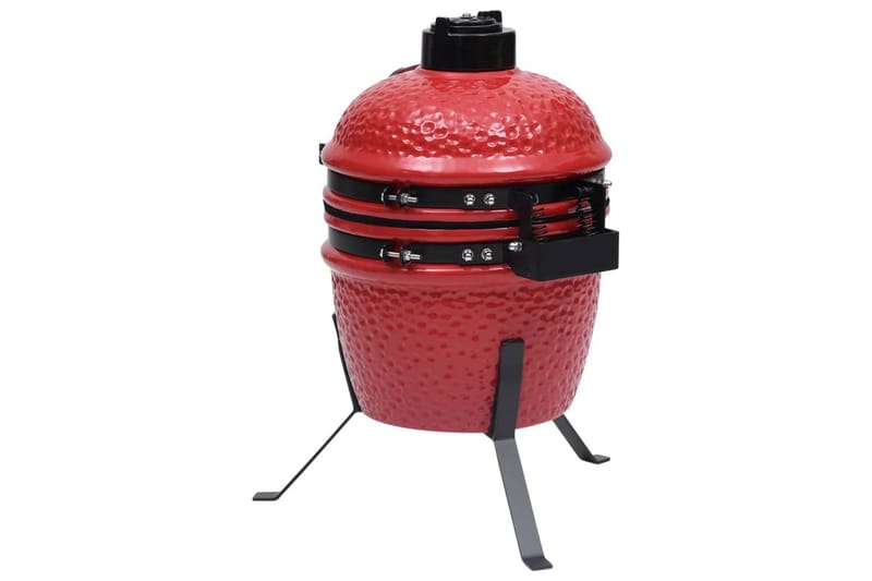2-i-1 Kamado-røgegrill 56 cm keramisk rød - Rød - Have - Grill - Grill tilbehør