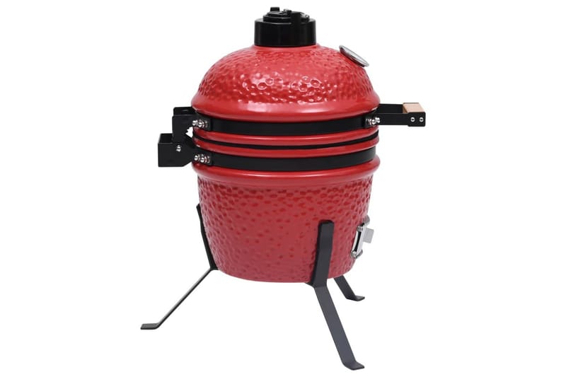 2-i-1 Kamado-røgegrill 56 cm keramisk rød - Rød - Have - Grill - Grill tilbehør