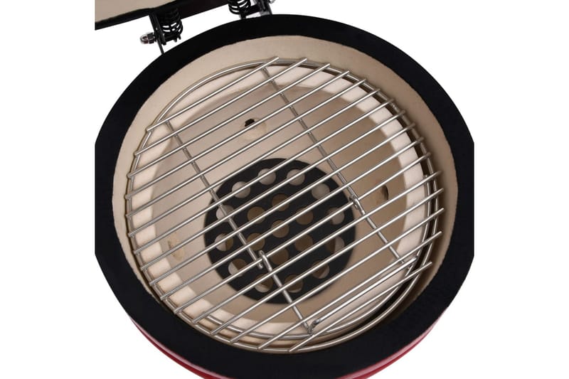 2-i-1 Kamado-røgegrill 56 cm keramisk rød - Rød - Have - Grill - Grill tilbehør