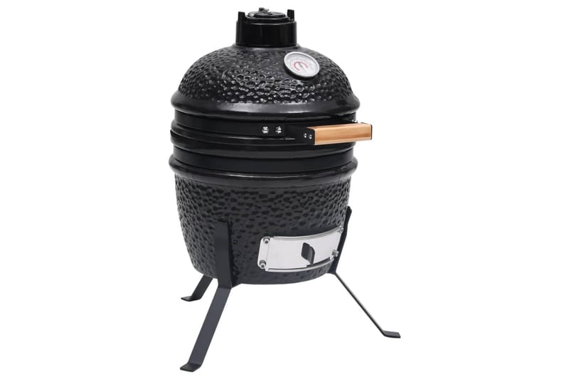 2-i-1 Kamado-røgegrill 56 cm keramisk sort - Sort - Have - Grill - Grill tilbehør
