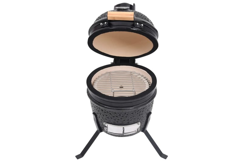 2-i-1 Kamado-røgegrill 56 cm keramisk sort - Sort - Have - Grill - Grill tilbehør