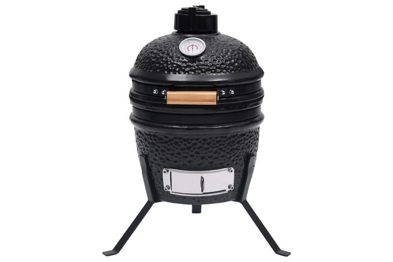 2-i-1 Kamado-røgegrill 56 cm keramisk sort - Sort - Have - Grill - Grill tilbehør