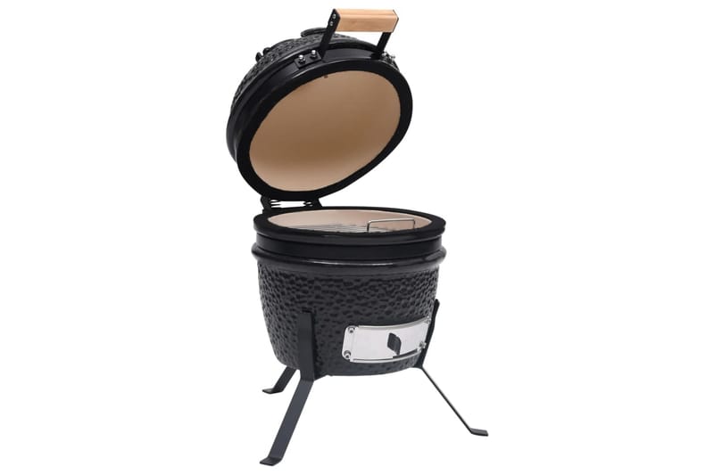 2-i-1 Kamado-røgegrill 56 cm keramisk sort - Sort - Have - Grill - Grill tilbehør