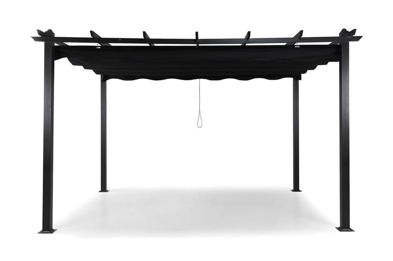Fritstående pergola med sammenklappeligt tag til terrasse og have 4x3 - Sort / Aluminium - Havemøbler - Solafskærmning - Pergola