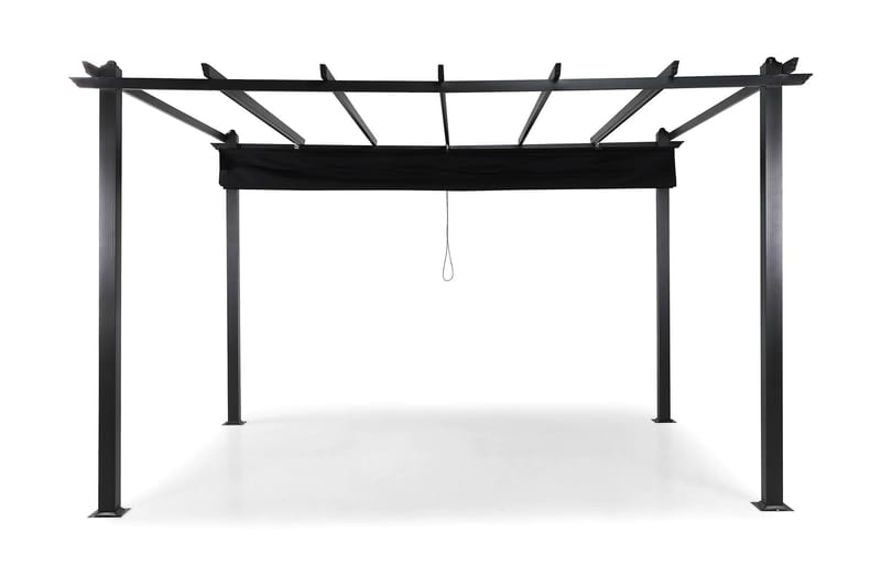 Fritstående pergola med sammenklappeligt tag til terrasse og have 4x3 - Sort / Aluminium - Havemøbler - Solafskærmning - Pergola