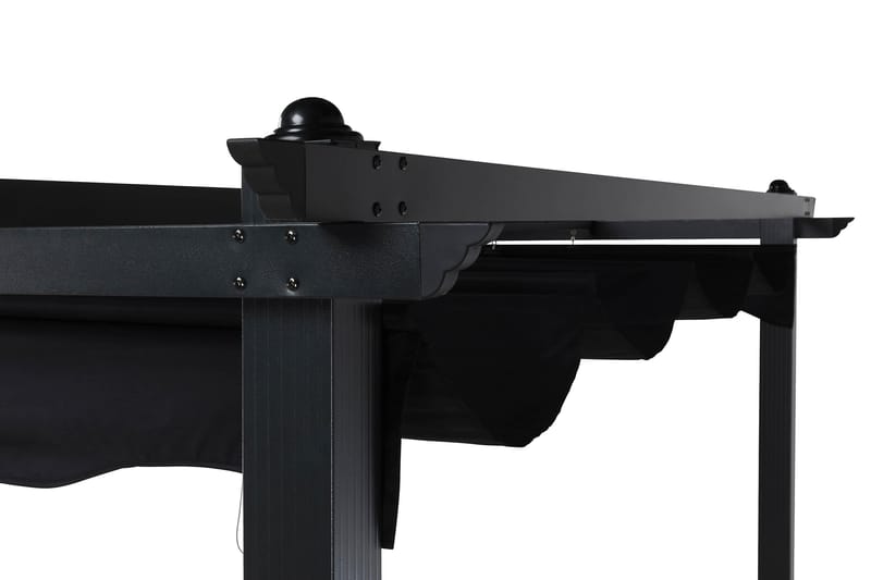 Fritstående pergola med sammenklappeligt tag til terrasse og have 4x3 - Sort / Aluminium - Havemøbler - Solafskærmning - Pergola