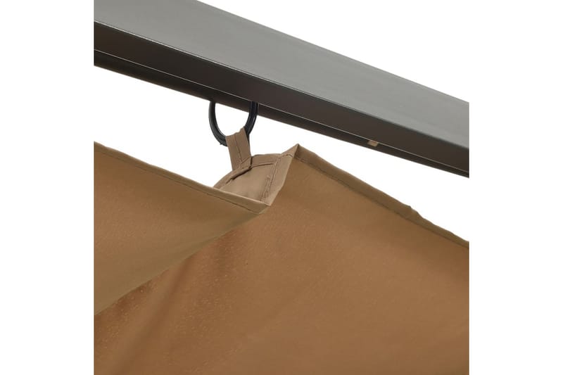 Pergola m. tilbagetrækkeligt tag 3x3 m 180 g/m² stål gråbrun - Gråbrun - Havemøbler - Solafskærmning - Pergola