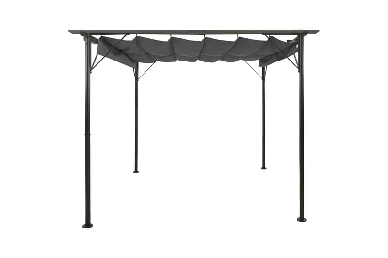 Pergola med tilbagetrækkeligt tag 3x3 m 180 g/m² antracitgrå - Antracit - Grilltelt - Pergola