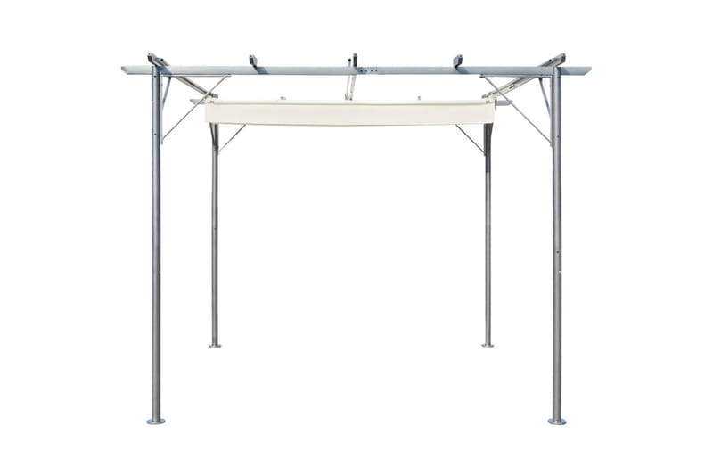 Pergola med Tilbagetrækkeligt Tag 3x3 M Stål Cremefarvet - Creme - Grilltelt - Pergola