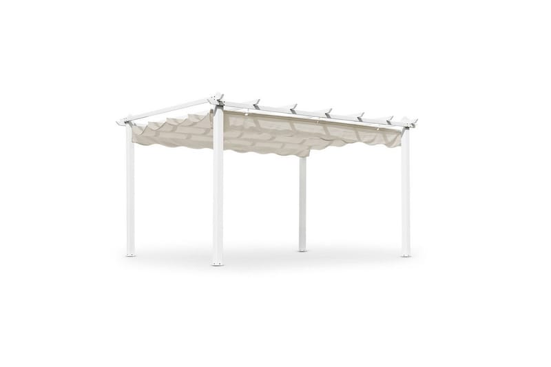 Pergola Hillerstorp Skanör 300 x 400 cm - Hvid/Sand - Havemøbler - Solafskærmning - Pergola