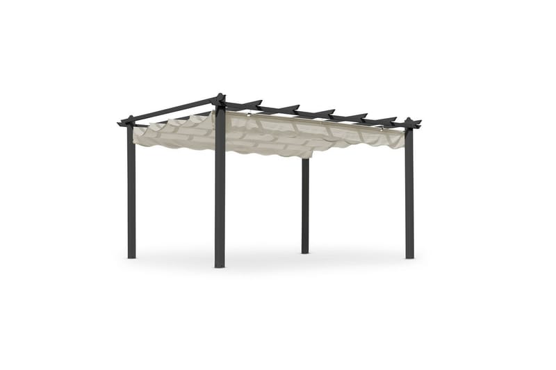 Pergola Hillerstorp Skanör 300 x 400 cm - Sort/Sand - Havemøbler - Solafskærmning - Pergola