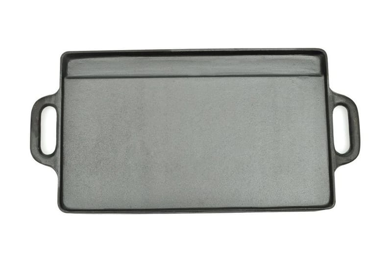 vendbar grillpande i støbejern 38x23 cm - Sort - Grill tilbehør