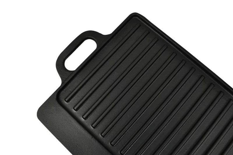 vendbar grillpande i støbejern 38x23 cm - Sort - Grill tilbehør