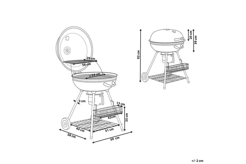 Kolgrill Beliani Marapi NO_BRAND Black - Have - Grill - Kulgrille - Kuglegriller