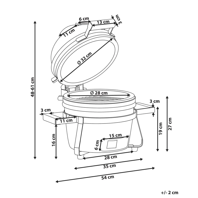Kamado kulgrill keramik - Sort - Have - Grill - Kulgrille - Kuglegriller