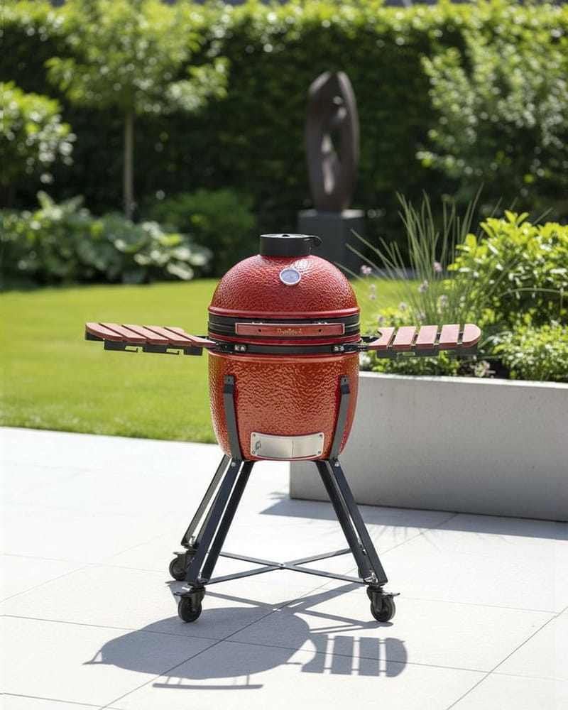 Kulgrill Kamado Keramik - Rød/Sort/Brun - Have - Grill - Kulgrille - Kuglegriller