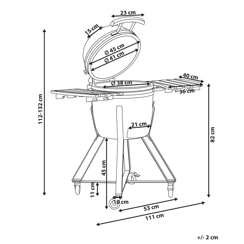 Kulgrill Kamado Keramik - Sort/brun - Have - Grill - Kulgrille - Kuglegriller