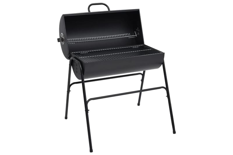 tøndegrill med 2 grillriste 80x95x90 cm stål sort - Sort - Have - Grill - Kulgrille