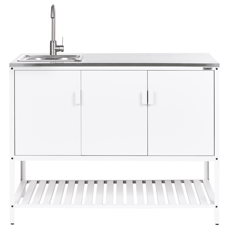 2-delt udekøkken med vask Maenza Stål - Hvid/Sort - Have - Grill - Udekøkken - Komplette udekøkkener