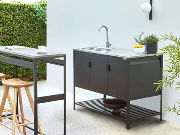 2-delt udekøkken med vask Maenza Stål - Sort - Have - Grill - Udekøkken - Komplette udekøkkener