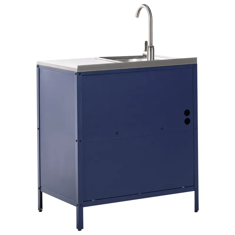 2-delt udekøkken med vask Vilama - Blå, Sølv - Have - Grill - Udekøkken - Komplette udekøkkener