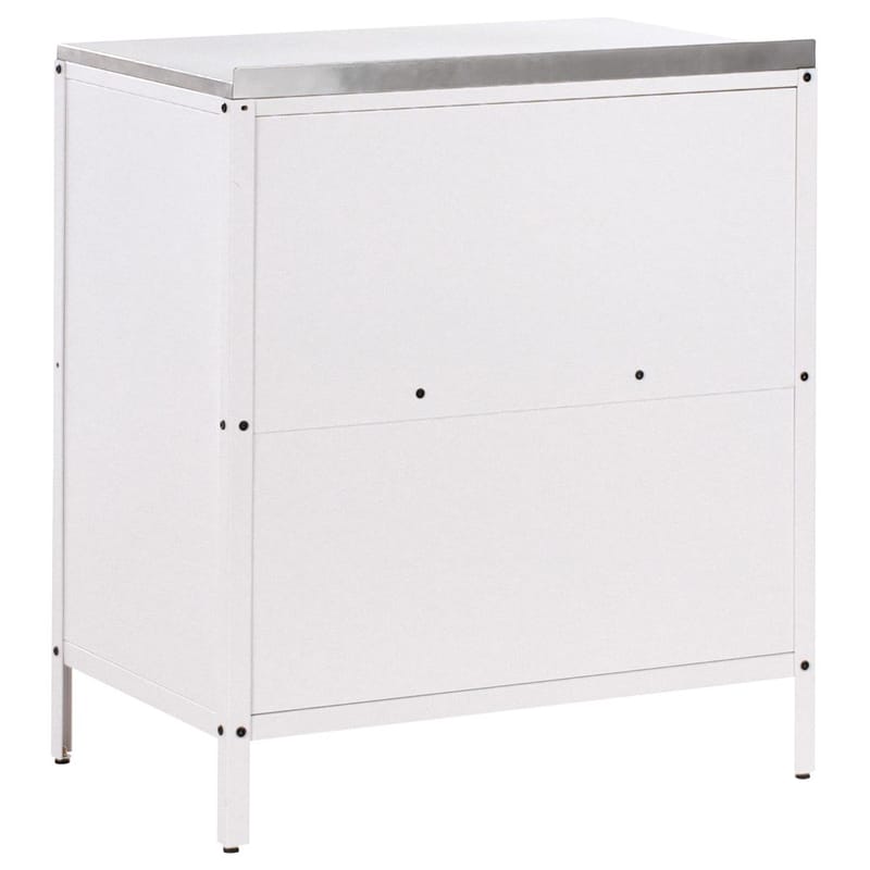 3-delt udekøkken med vask 4 døre Vilama - Hvid, Sølv - Have - Grill - Udekøkken - Komplette udekøkkener