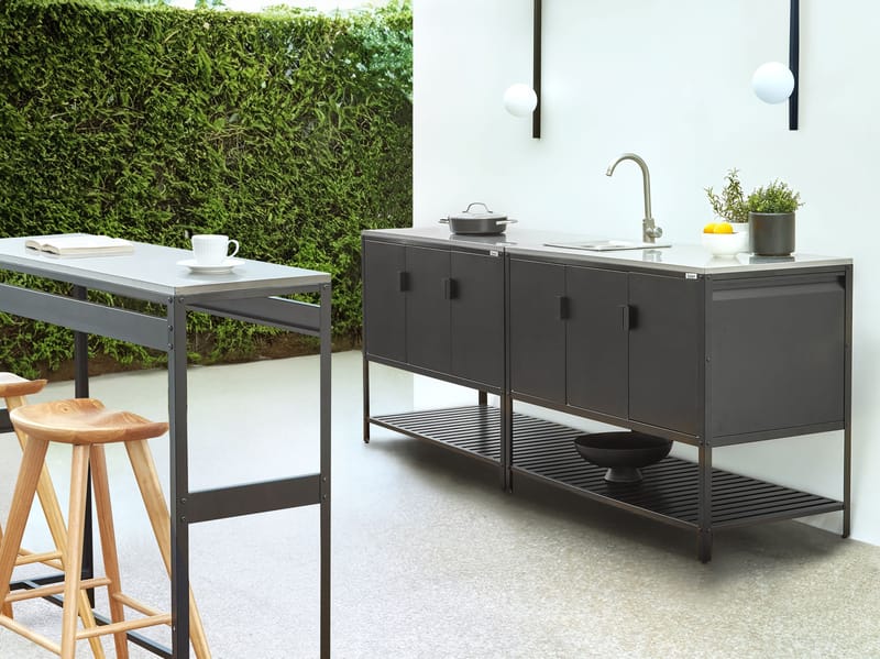 3-delt udekøkken med vask Maenza - Sort - Have - Grill - Udekøkken - Komplette udekøkkener