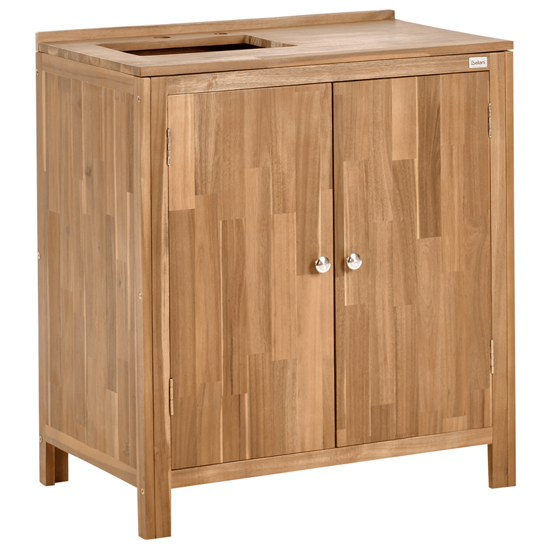 3-delt udekøkken med vask Venosa akacietræ - Brun/Sølv - Have - Grill - Udekøkken - Komplette udekøkkener