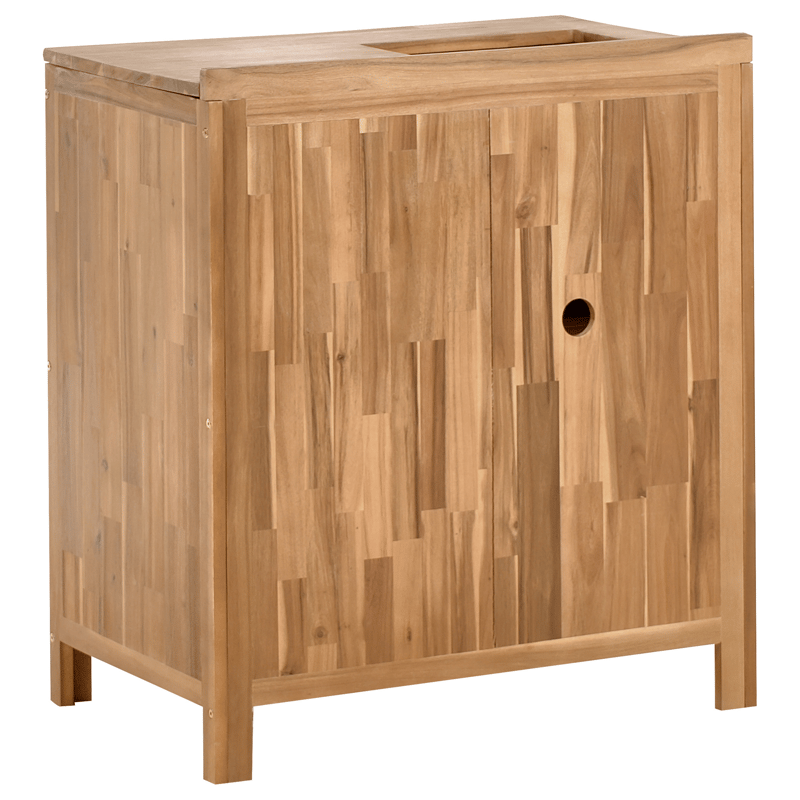 3-delt udekøkken med vask Venosa akacietræ - Brun/Sølv/Sort - Have - Grill - Udekøkken - Komplette udekøkkener