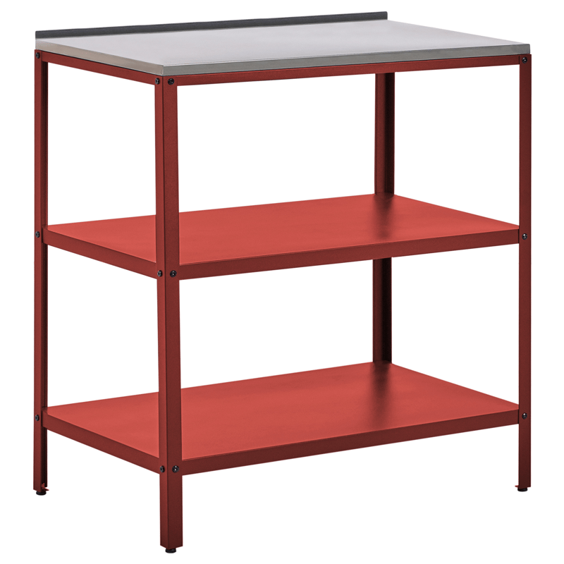 3-delt udekøkken med vask Vilama Stål - Rød/Sølv - Have - Grill - Udekøkken - Komplette udekøkkener