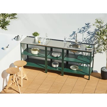 3-delt udekøkken Vilama - Grøn, Sølv - Have - Grill - Udekøkken - Komplette udekøkkener